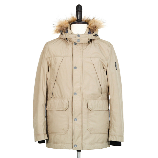 男士人造毛帽防风加厚款棉外套