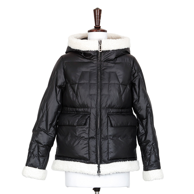 羽绒服2021女式时装冬装短上衣带帽设计白色皮毛边休闲时尚服装